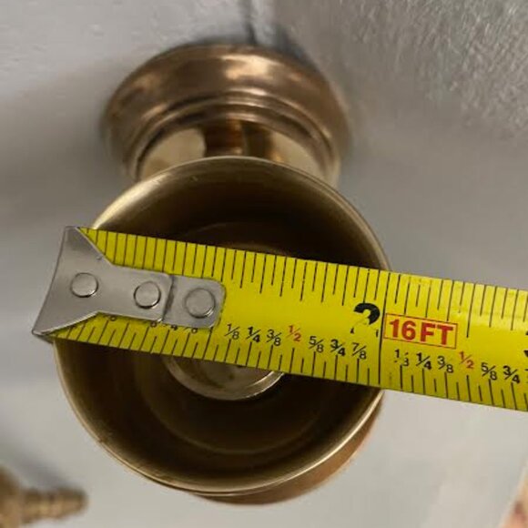 Pair of Vintage Gold Brass Wall Sconce  Candle Holder, Taper Candle Wall Decor - Picture 11 of 14